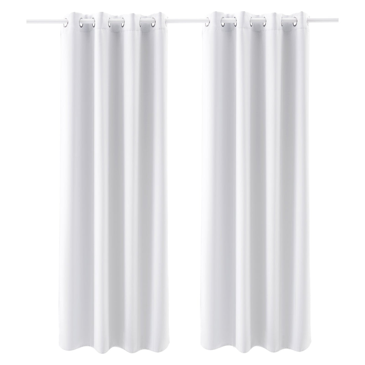 Blackout Curtains, White Blocking Drapes For Bedroom And Living Room, 2