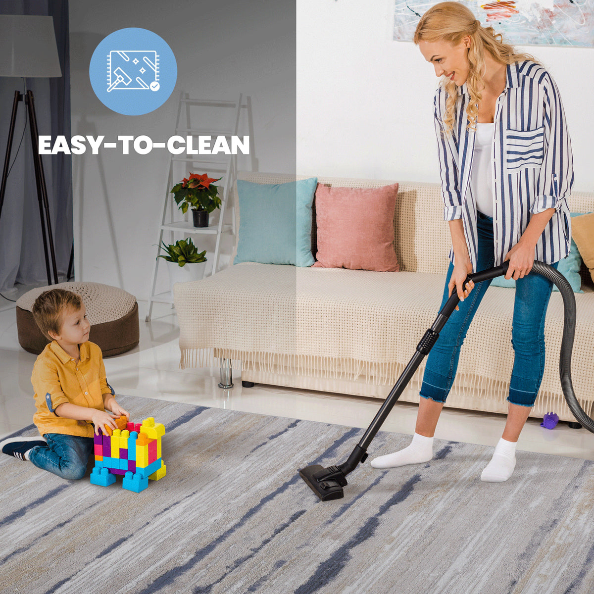 Payas 2X8 Brown Striped Runner Rug