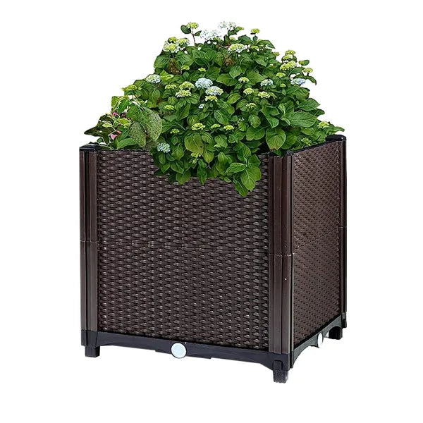Raised Garden Bed With Self-watering System Rectangle Garden Planter