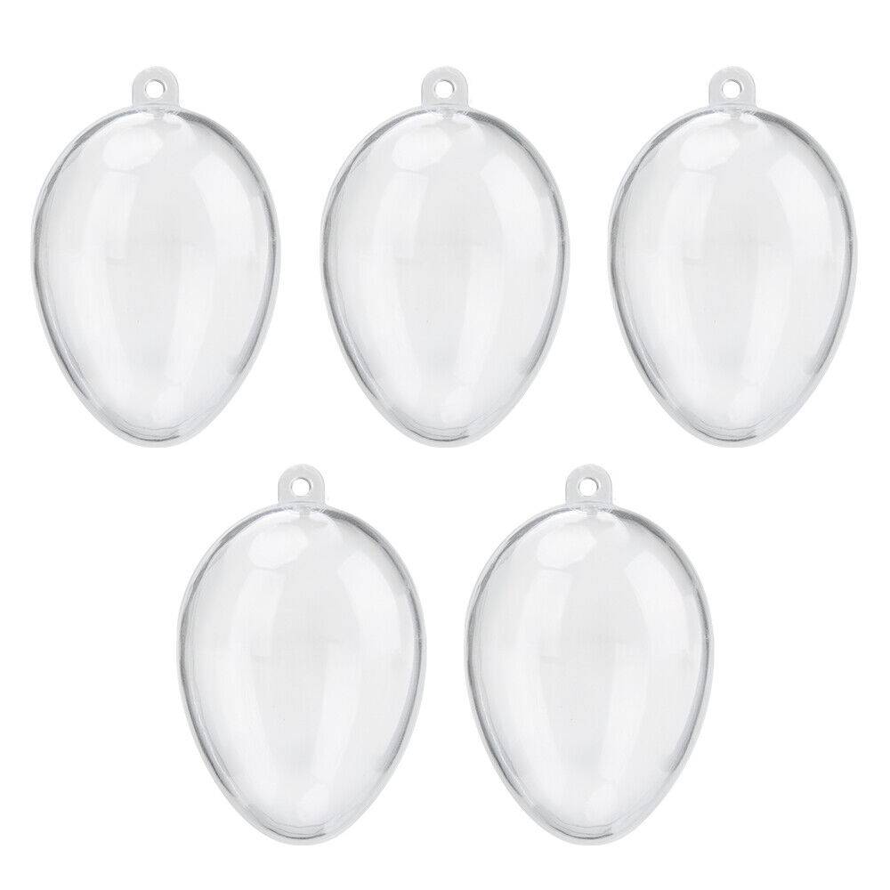 5 PCS Clear Plastic Christmas Balls Baubles Sphere Fillable Xmas Tree