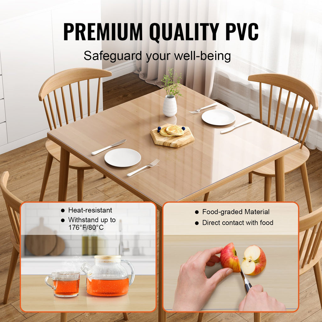 Clear Table Cover Protector, 12" X 12"/305 X 305 Mm Table Cover, 1.5 Mm