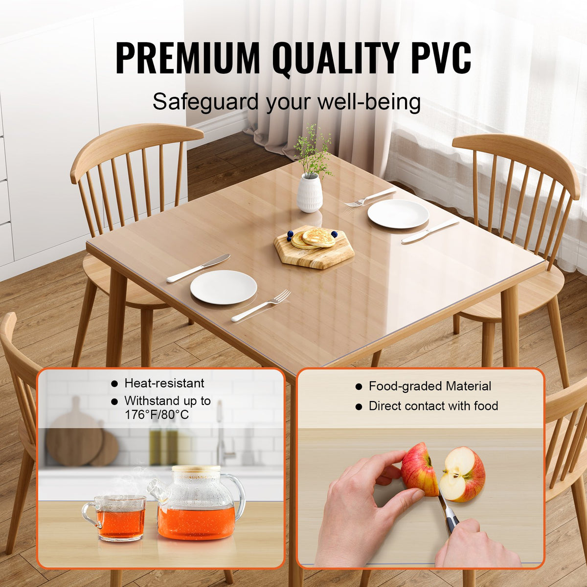 Clear Table Cover Protector, 12" X 12"/305 X 305 Mm Table Cover, 1.5 Mm
