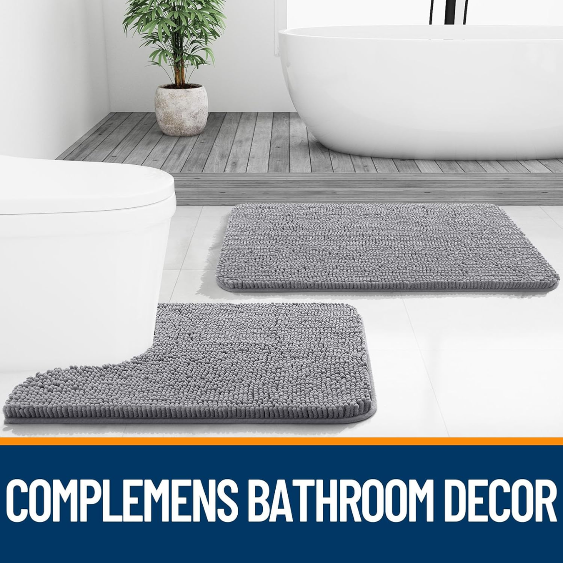 Bathroom Rugs Extra Soft Absorbent Chenille Bath Rugs Rubber Backing