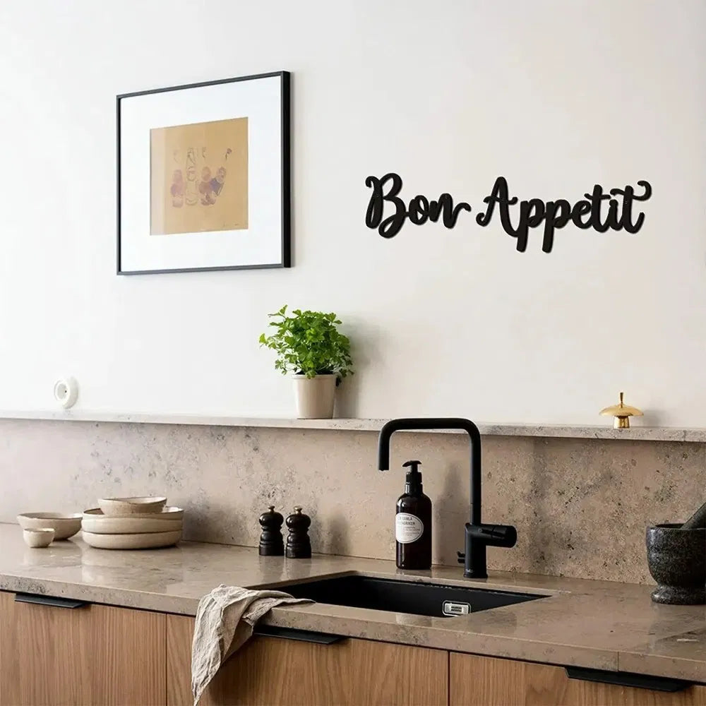 2pc Bon Appetit Wall Décor Bon Appetit Metal Wall Sign Farmhouse