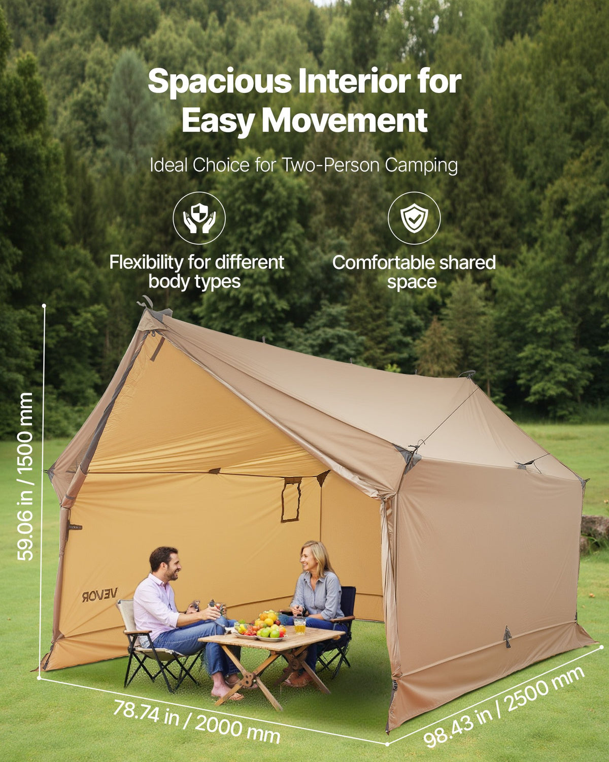 Cabin Tent With Stove Jack Lightweight Waterproof 2 Persons Camping