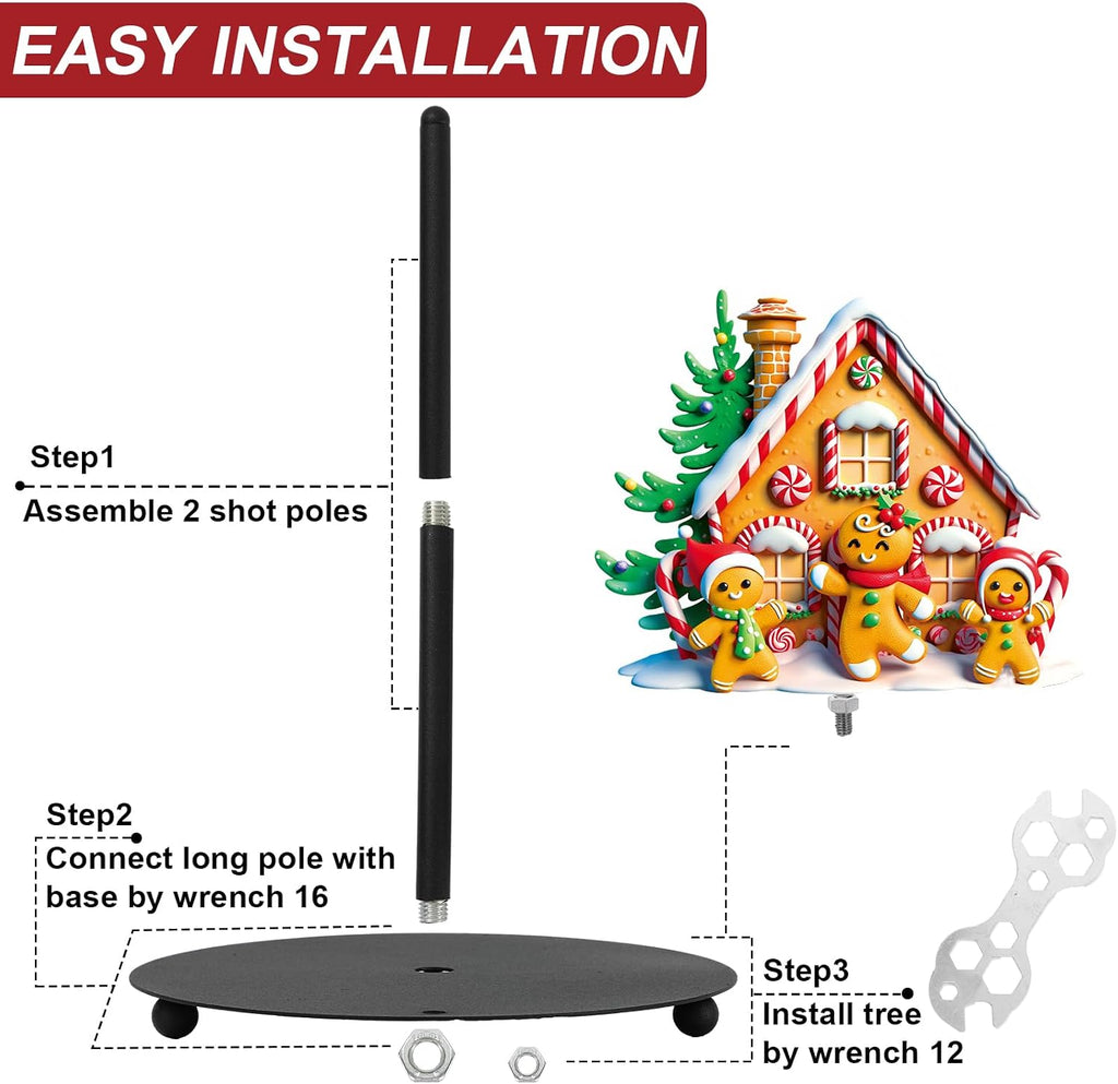 Christmas Paper Towel Holder, 3D Gingerbread House Design, Large Metal