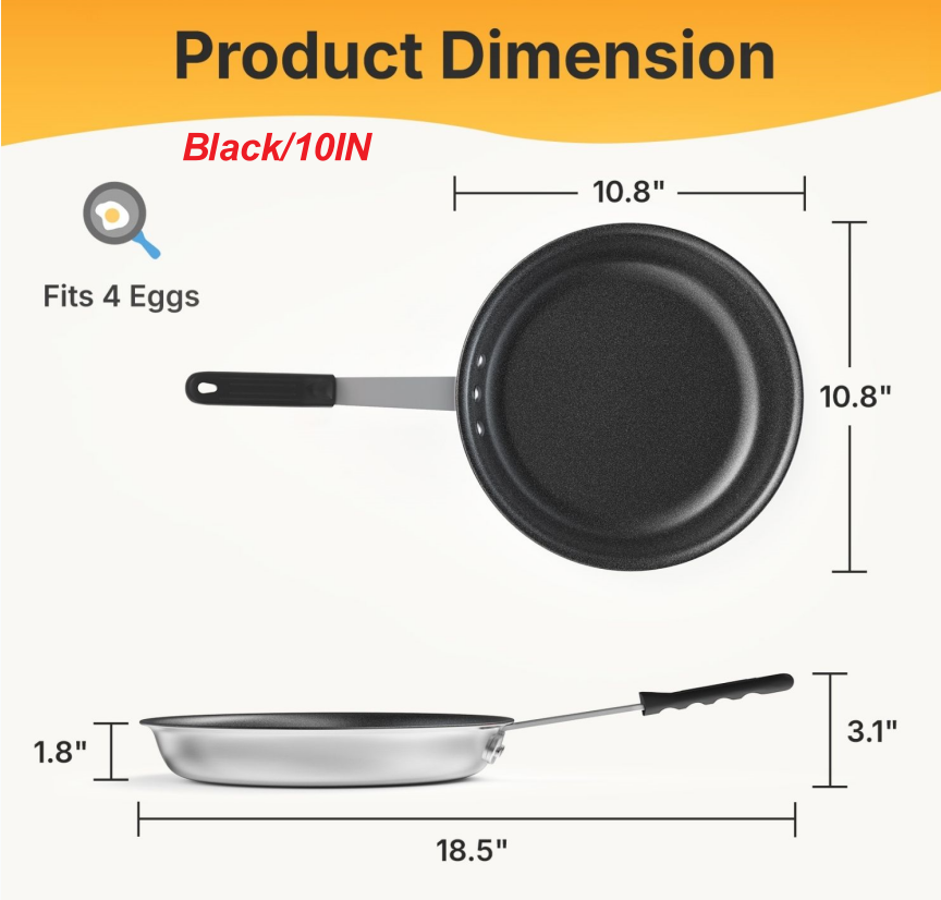 Ceramic Nonstick Egg Pan, Aluminum Frying Pan With Stainless Steel Base