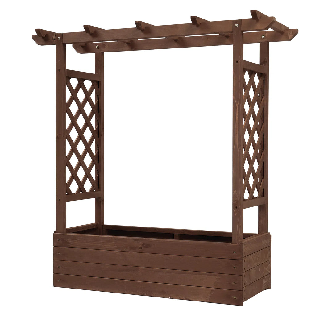 43.5*17.5*44.5 In Fir With Arched Lattice Raised Garden Bed Wooden