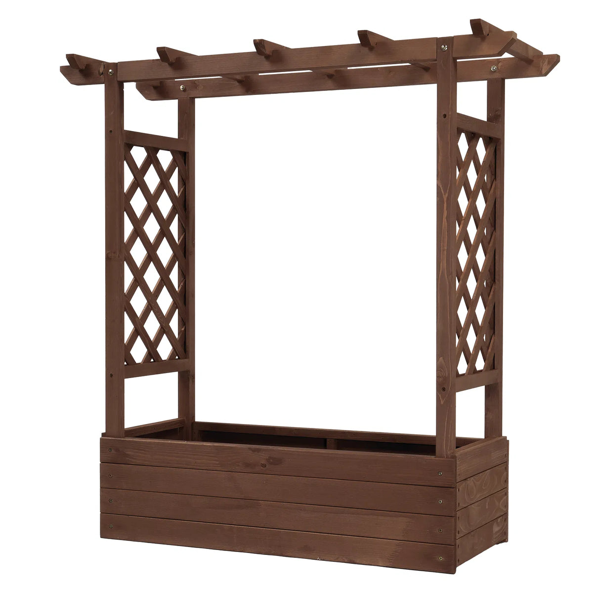 43.5*17.5*44.5 In Fir With Arched Lattice Raised Garden Bed Wooden