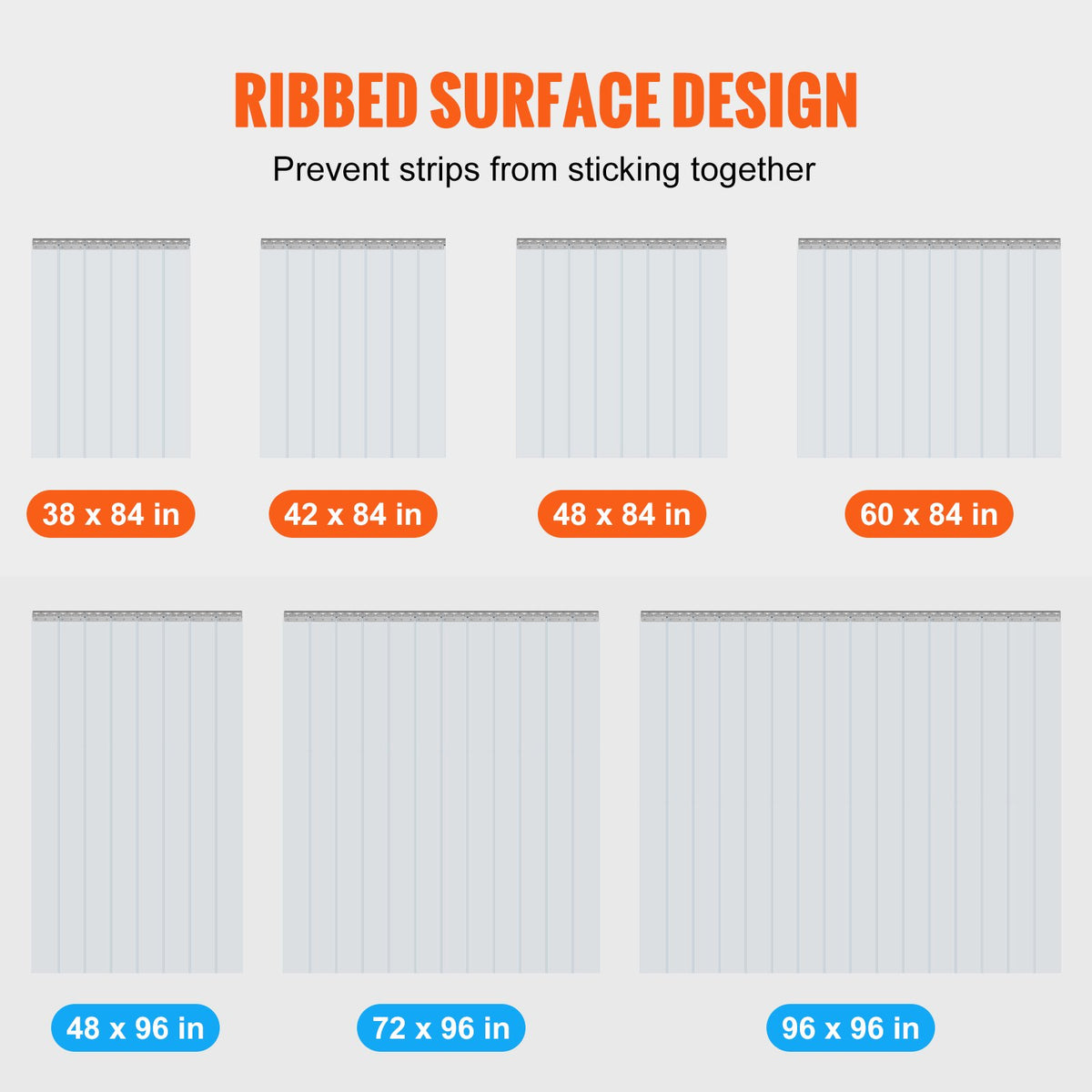 Strip Curtain, 84' Height X 38' Width, 0.08' Thickness, 6PCS Clear PVC