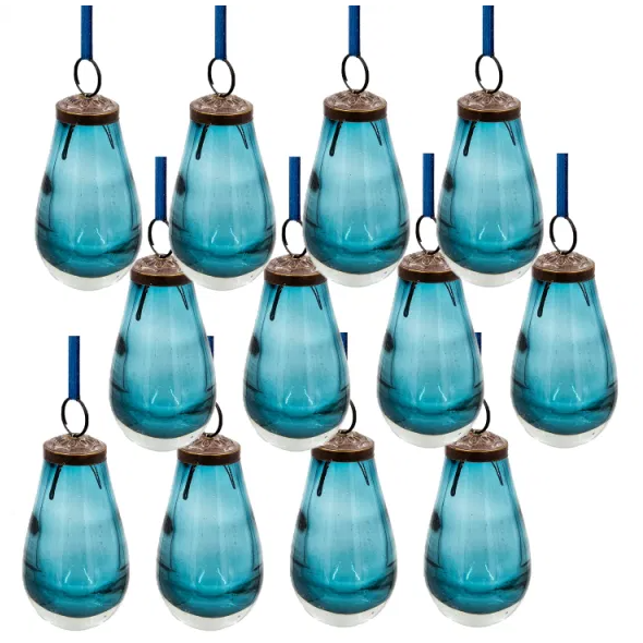 2 X 2 X 3.7 Luster Tear Drop Ornament, Glass Decorative Hanging