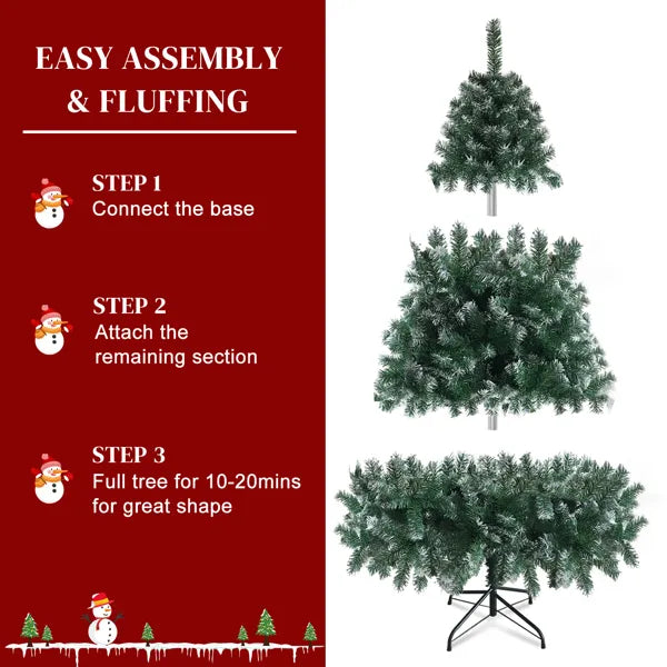 6FT Iron Leg White PVC 812 Branches Christmas Tree