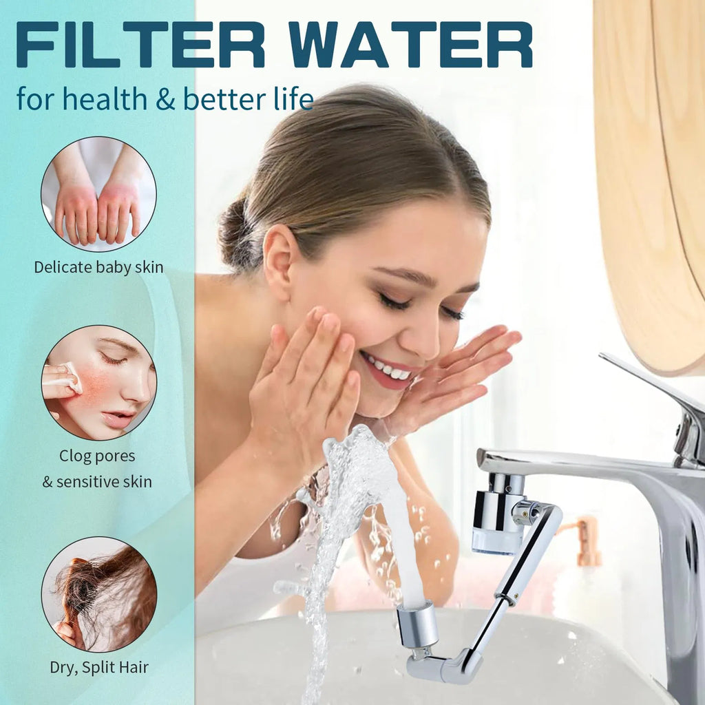 1440 Swiveling Faucet Extender, Brass Metal Robotic Arm Aerator