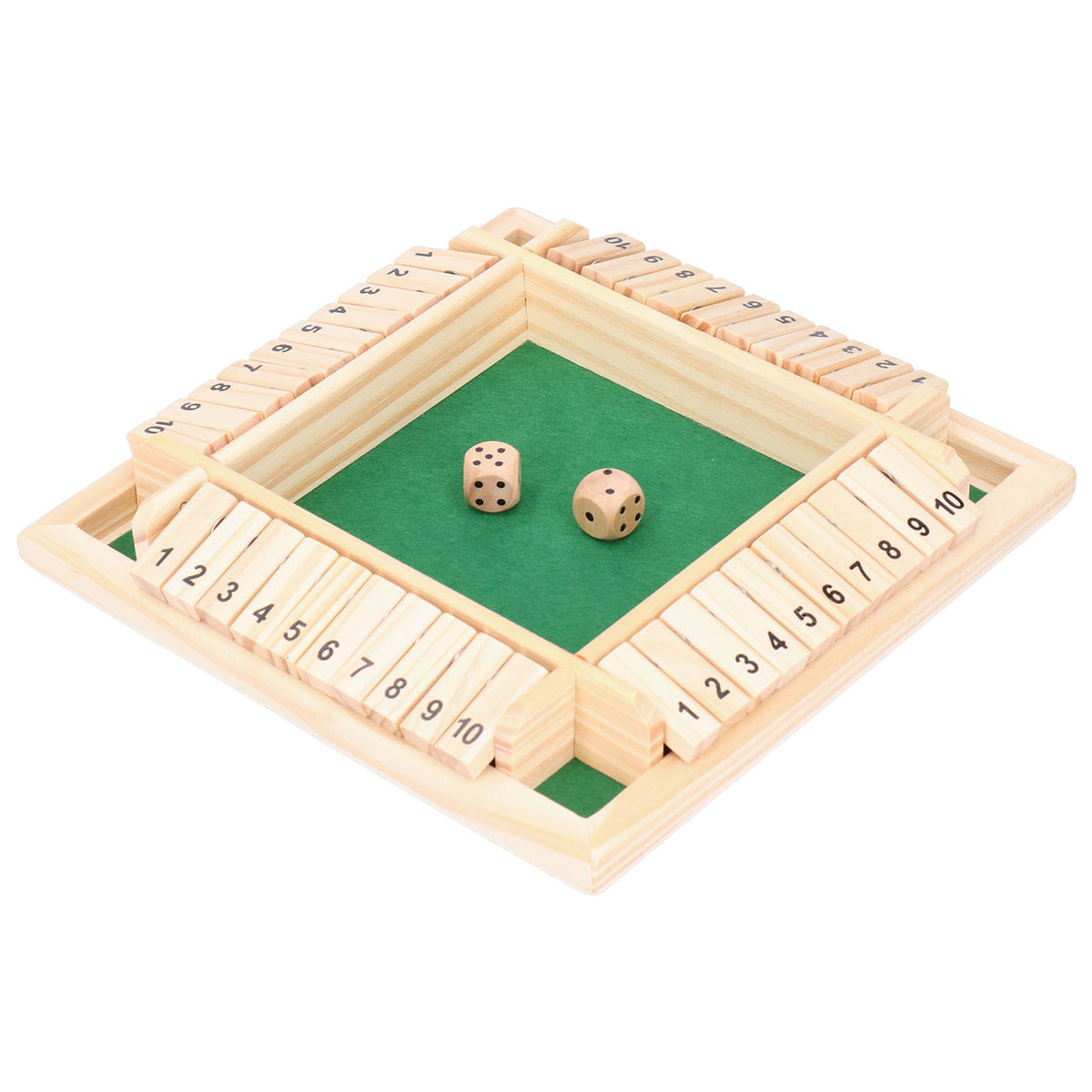 Wooden Number Board Dices Game Set Toy For 4 People KTV Pub Bar Party