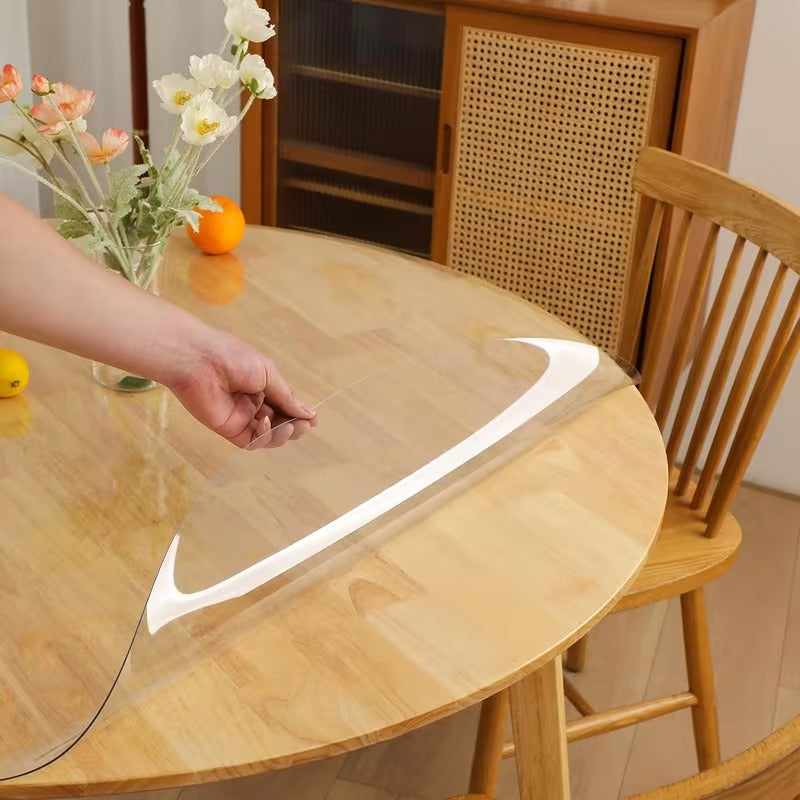 Round PVC Table Cover 1.5mm Thick Waterproof Heat Resistant Round Table
