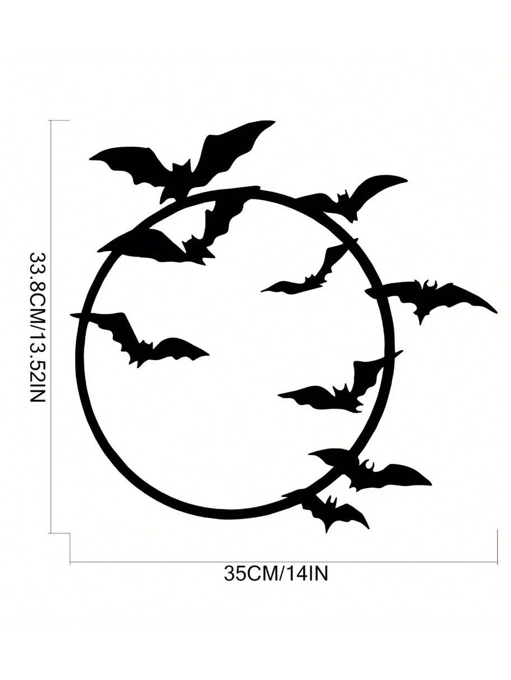 Halloween Metal Bat Wall Art Gothic Iron Wall Hanging Sign Spooky Home