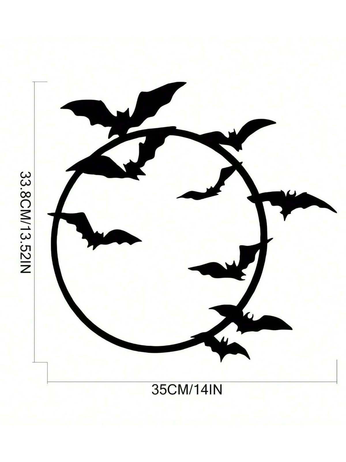 Halloween Metal Bat Wall Art Gothic Iron Wall Hanging Sign Spooky Home