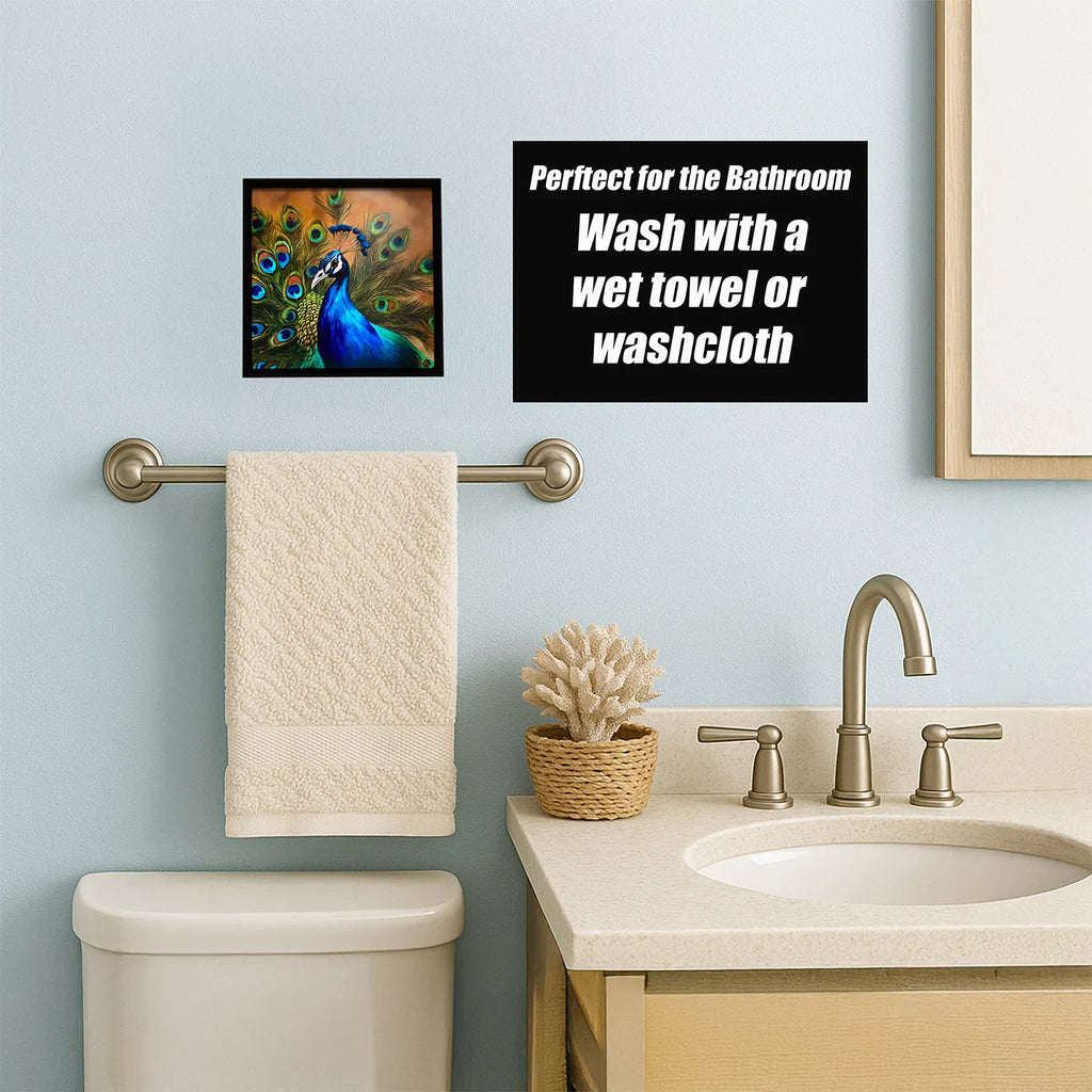 Peacock Framed Metal Print Bathroom, Kitchen, Office, Home Decor Wall