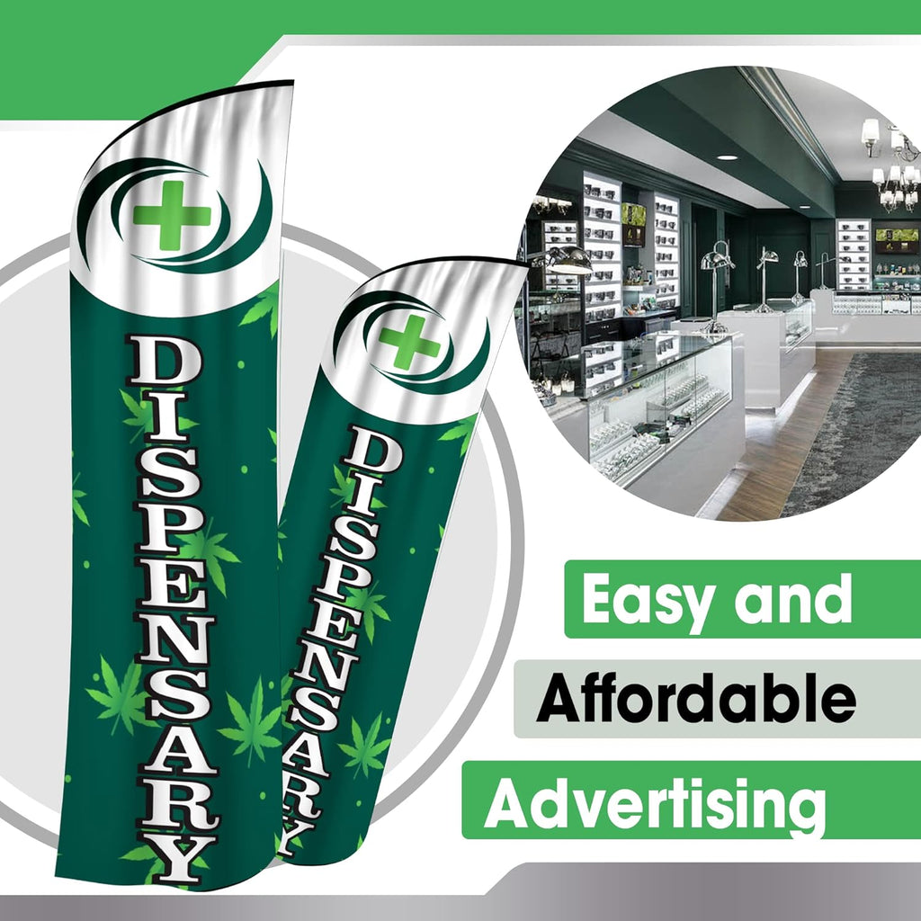 Dispensary Windless Flag And Pole Assembly Kit For Businesses And Events