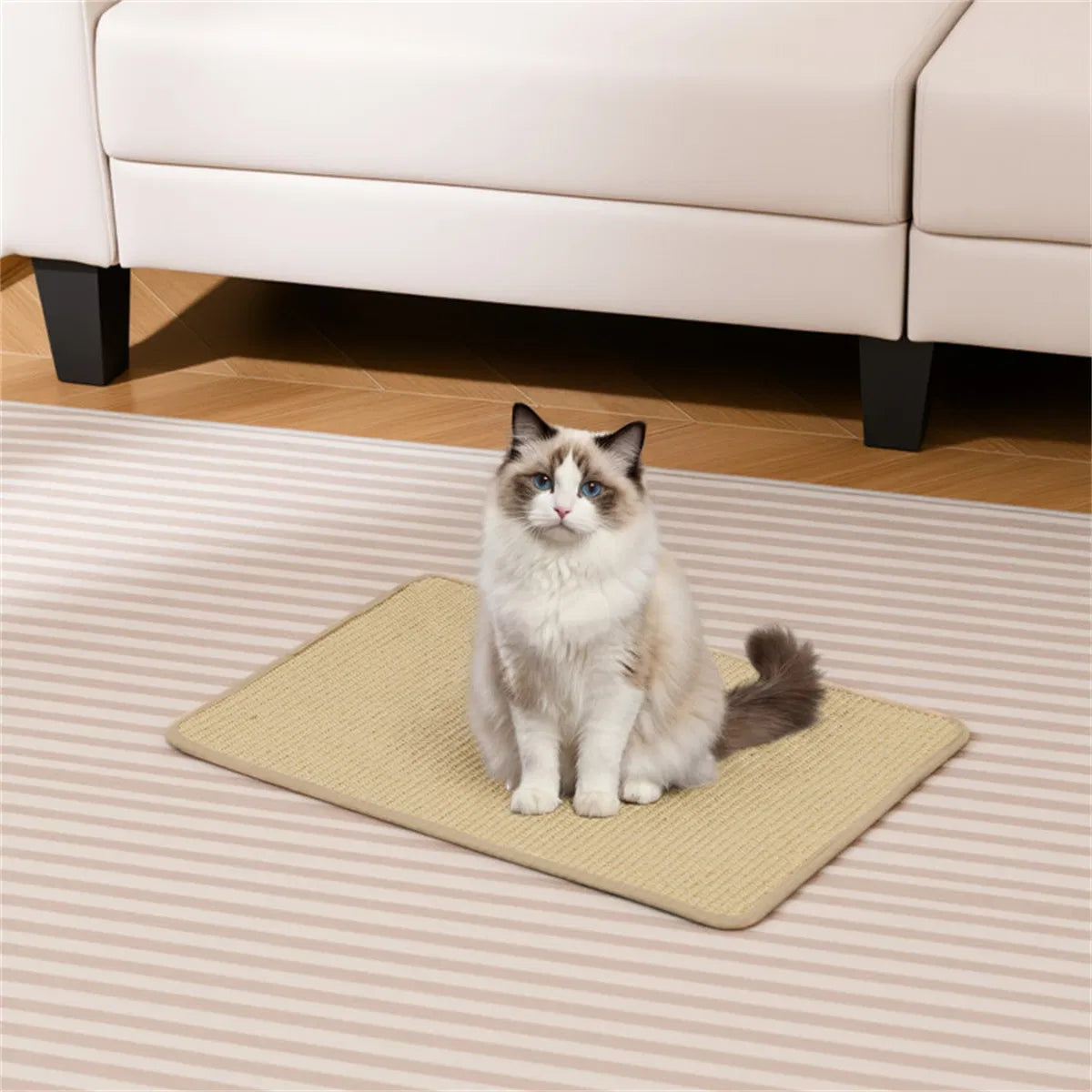24 X 16 Inch Natural 6-Piece Cat Scratching Mats, Sisal Material