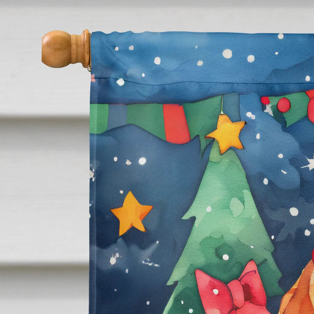 Beagle Christmas House Flag Large Porch Sleeve Pole Decorative Outside