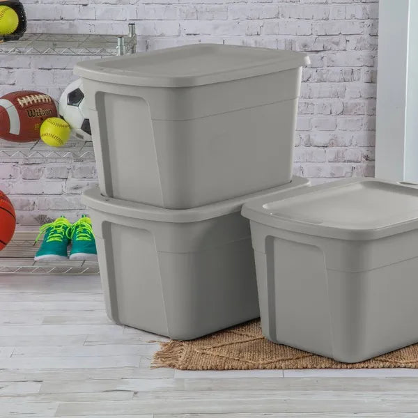 18gal Non-latching Storage Tote Gray