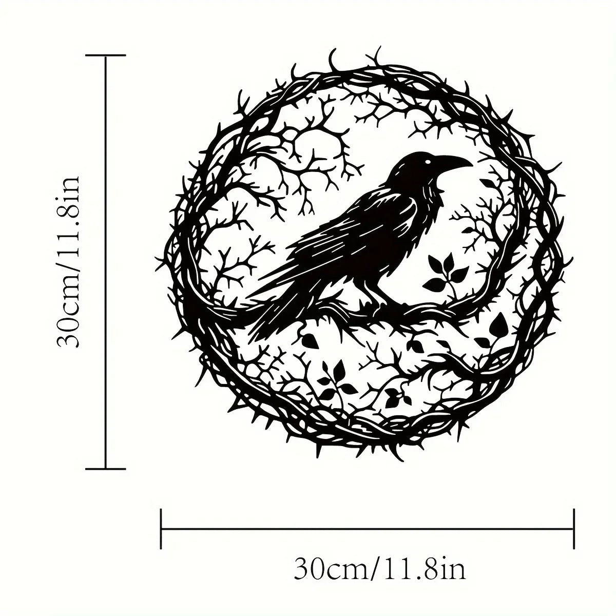 Gothic Black Metal Crow Wall Art - Vintage Industrial Iron Bird