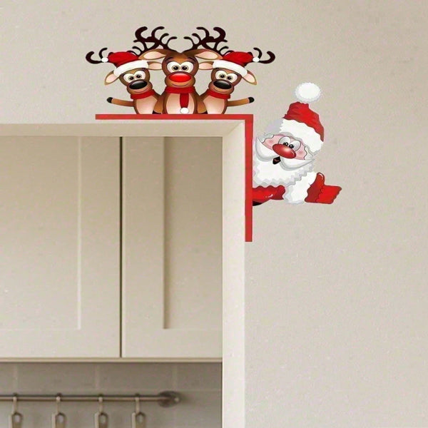 Waterproof Reindeer Christmas Door Decor Outdoor Indoor Holiday Home