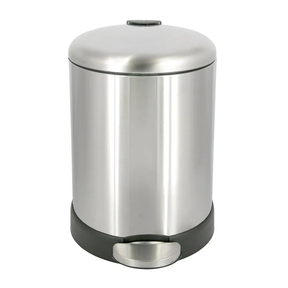 Bathroom Trash Can, 1.2 Gallon Stainless Steel Small Step Garbage Bin