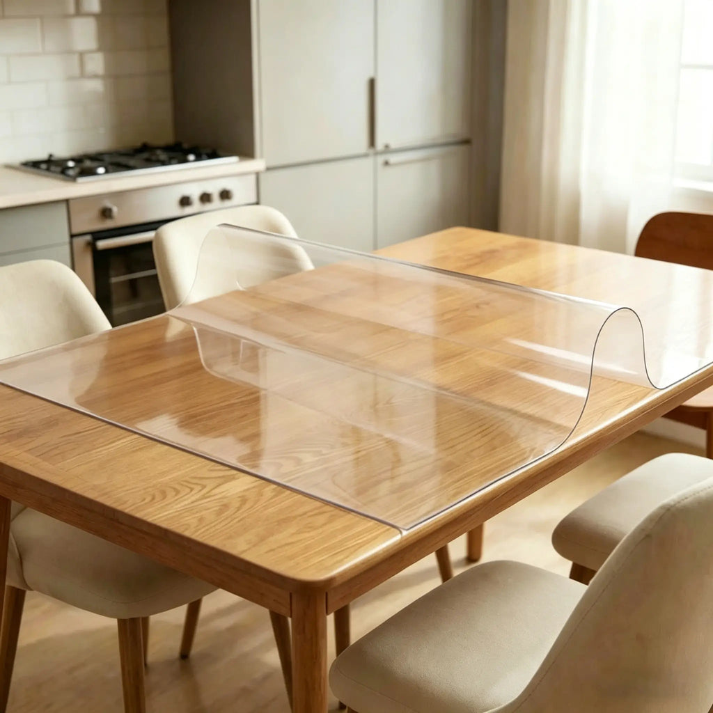 38x71Inch 1.5mm Thick Plastic Table Cover Waterproof PVC Clear Table