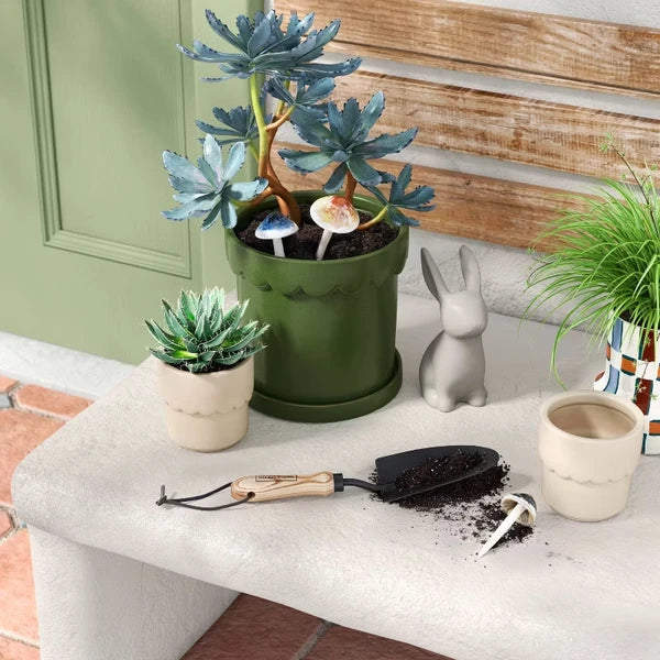 Ceramic Modern Outdoor Planter – Cream, 4"x3.875" For Plants