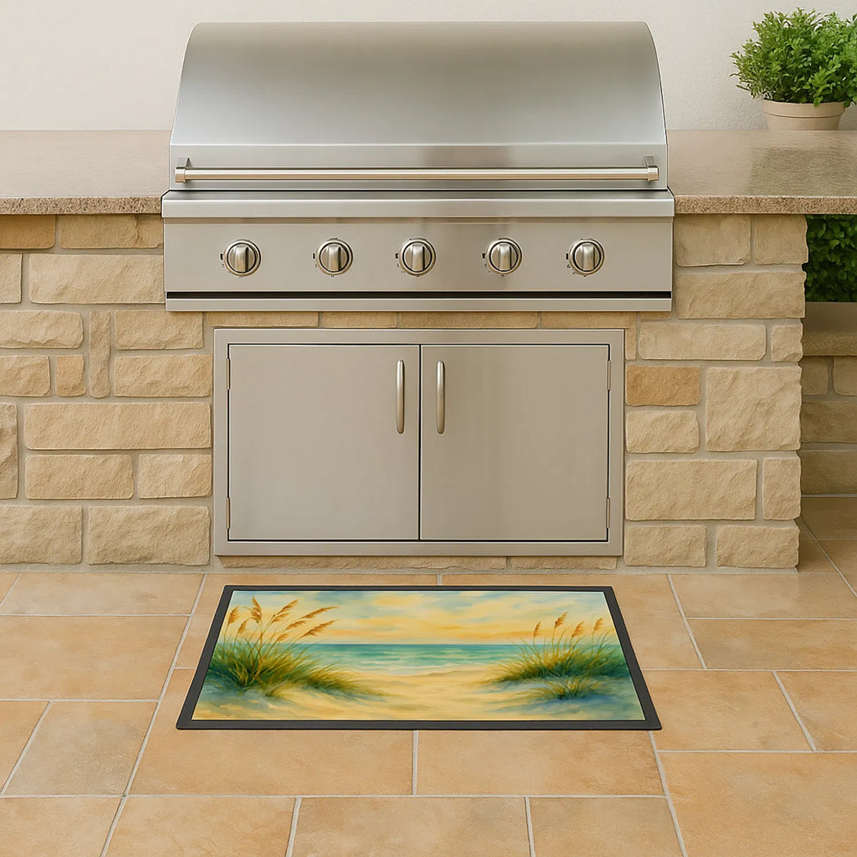 Beach Quiet Morning On The Dunes Doormat Front Door Mat Indoor Outdoor