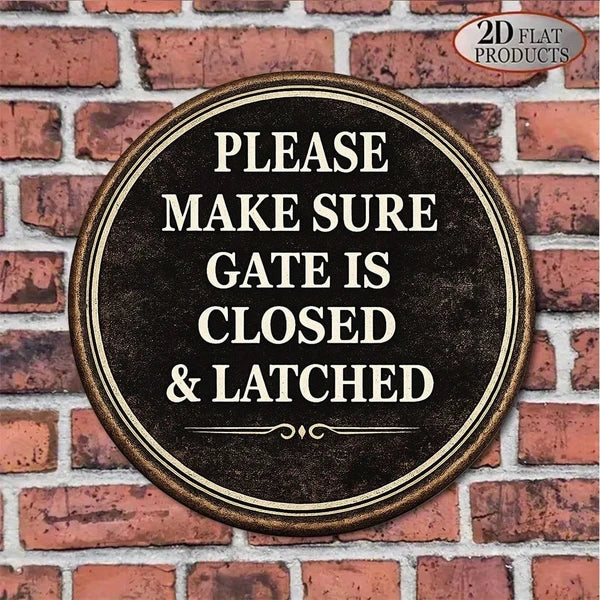 1pc 8x8in Vintage Safety Warning Door Sign, "please Make Sure" The Door