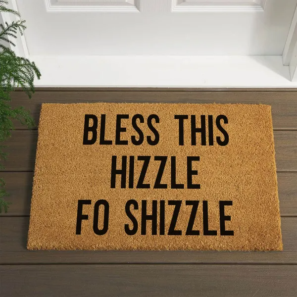 Bless This Hizzle Fo Shizzle Heavy-duty Coconut Coir Doormat - Non-slip