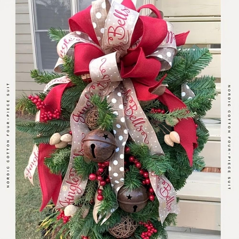 Candy Cane Teardrop Christmas Wreath, 24 in
