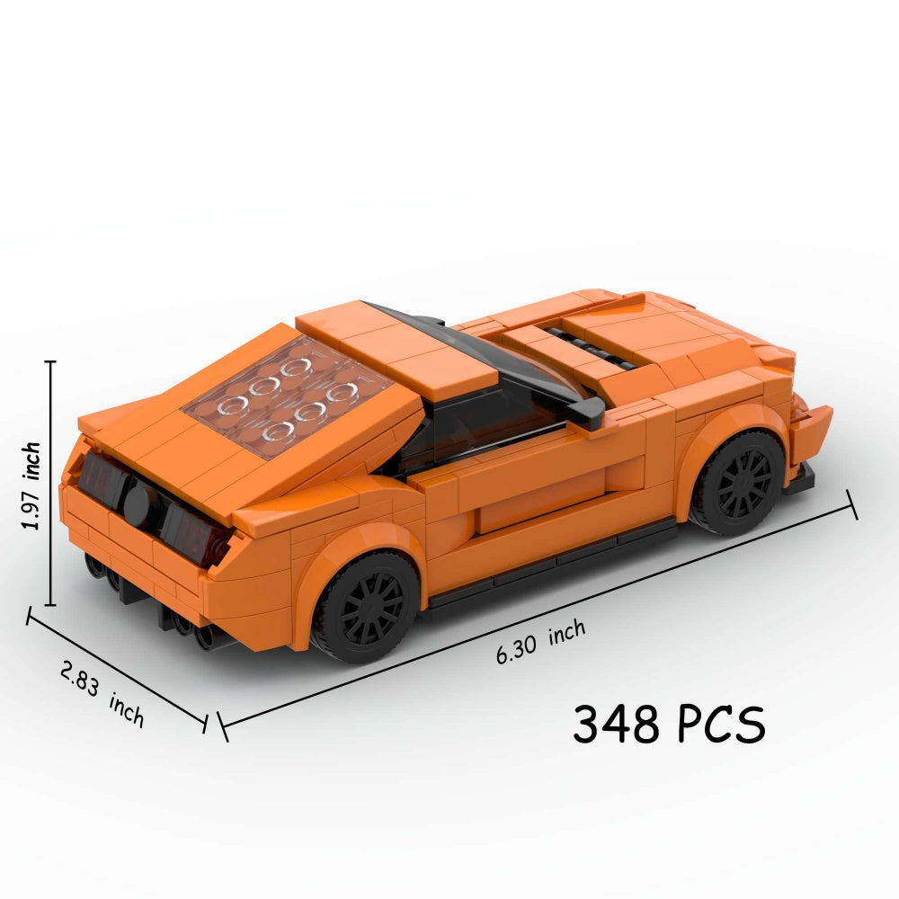 348PCS Sports Race Car MOC Building Blocks Mustang