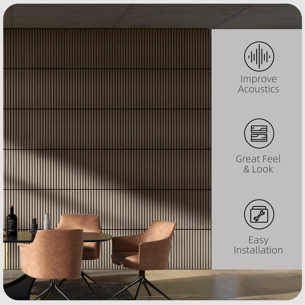 24" X 24" Wood Panels For Wall, 4 Pack Acoustic Panels, Sound Absorbing