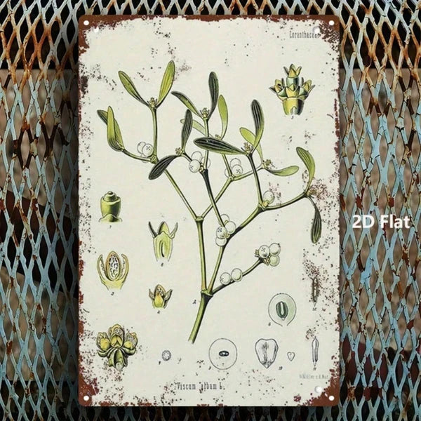 Mistletoe Plant Vintage Metal Tin Sign 2D Flat 1pc 8x12 Inch Classic