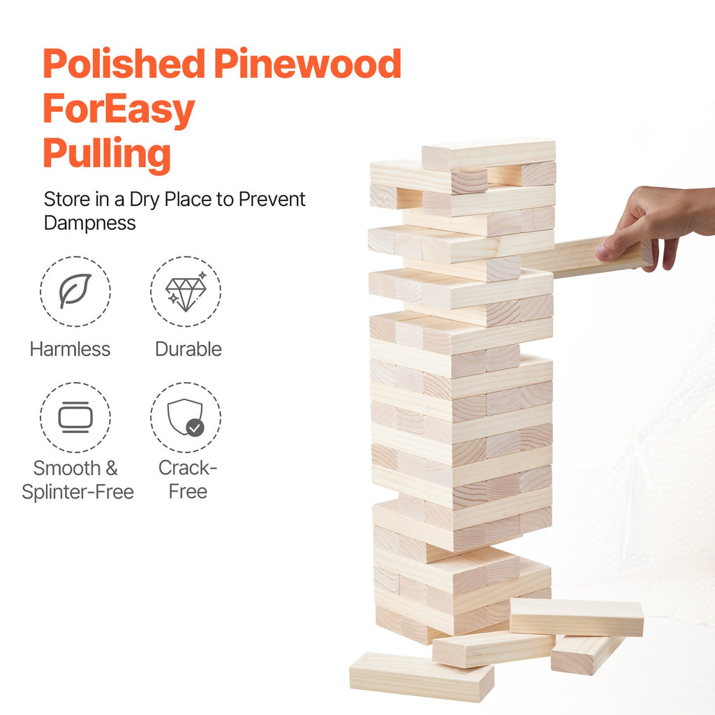 Tumbling Timber Toy 60 Blocks Giant Tumble Tower Blocks Game Pine Wood