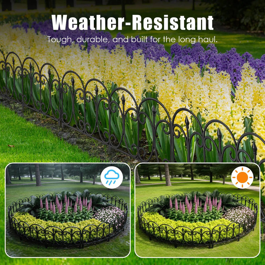 10 Pack Flexible Garden Edging, 19.3FT Interlocking PP Landscape Border