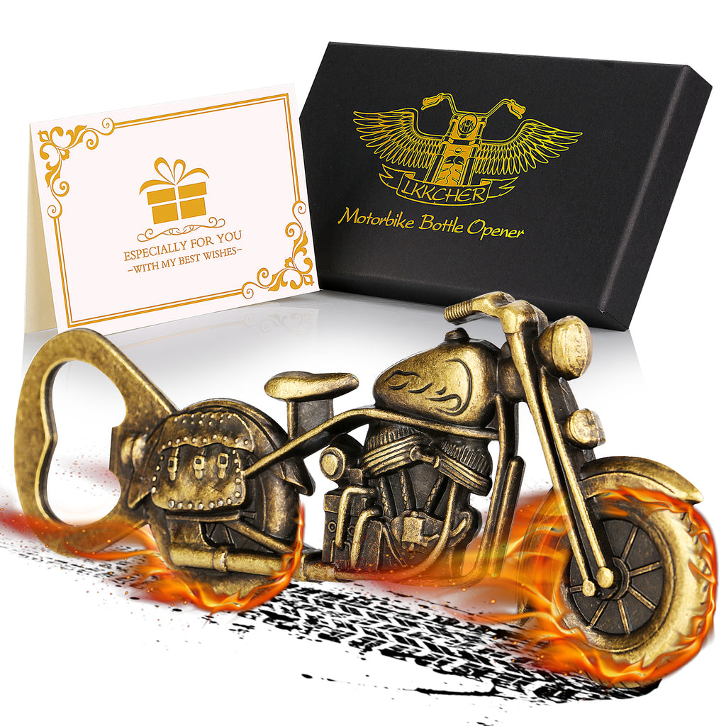 Old Style Motorcycle Beer Bottle Opener Black Gift Box With Greeting