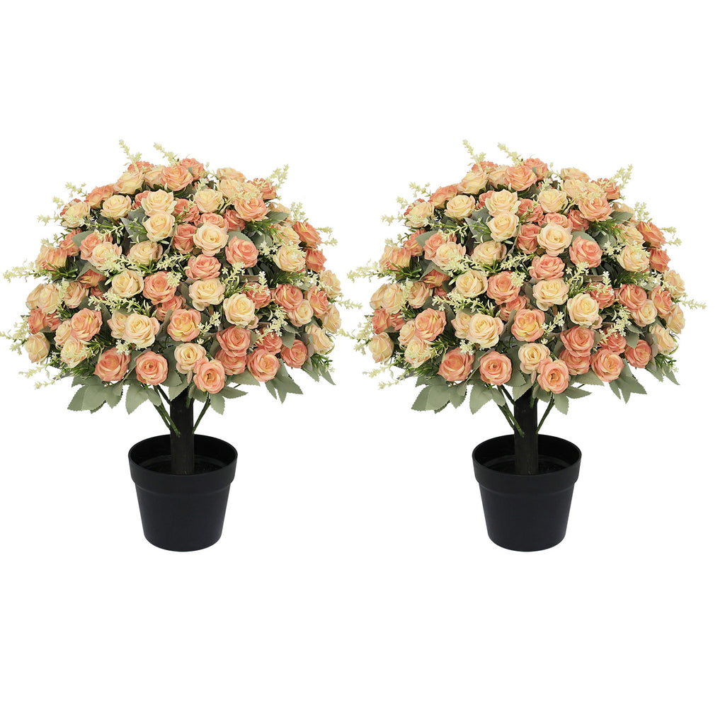 24-Inch Artificial Rose Decoration UV Resistant, Lifelike Faux Floral