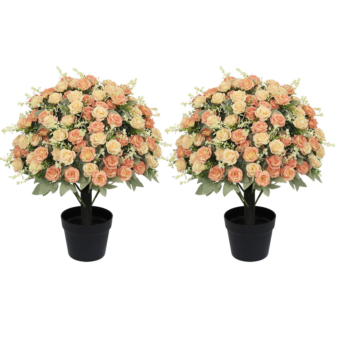 24-Inch Artificial Rose Decoration UV Resistant, Lifelike Faux Floral