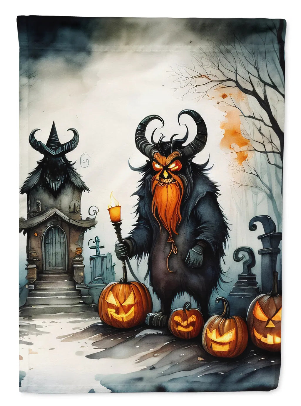 Krampus The Christmas Demon Spooky Halloween House Flag Large Porch