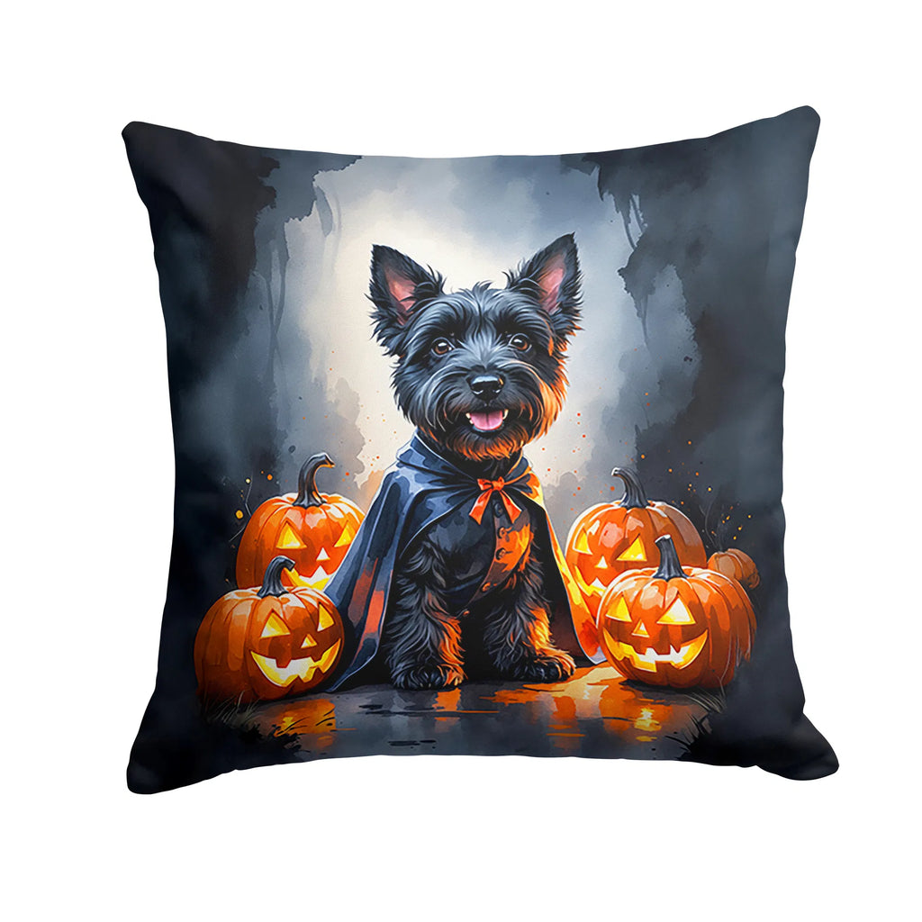 Scottish Terrier Puppy Halloween Throw Pillow Machine Washable, Indoor