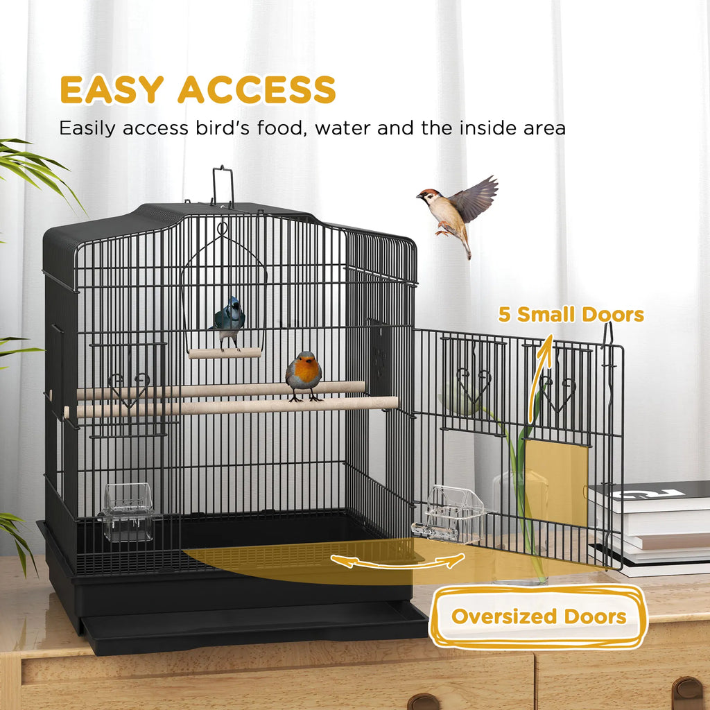 23" Bird Cage, Finches Canaries, Parrot Cage With Doors Perches, 2