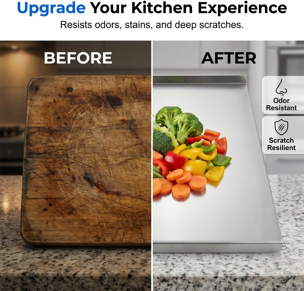 304 Stainless Steel Double-edge Chopping Board, Non-moldy And Easy
