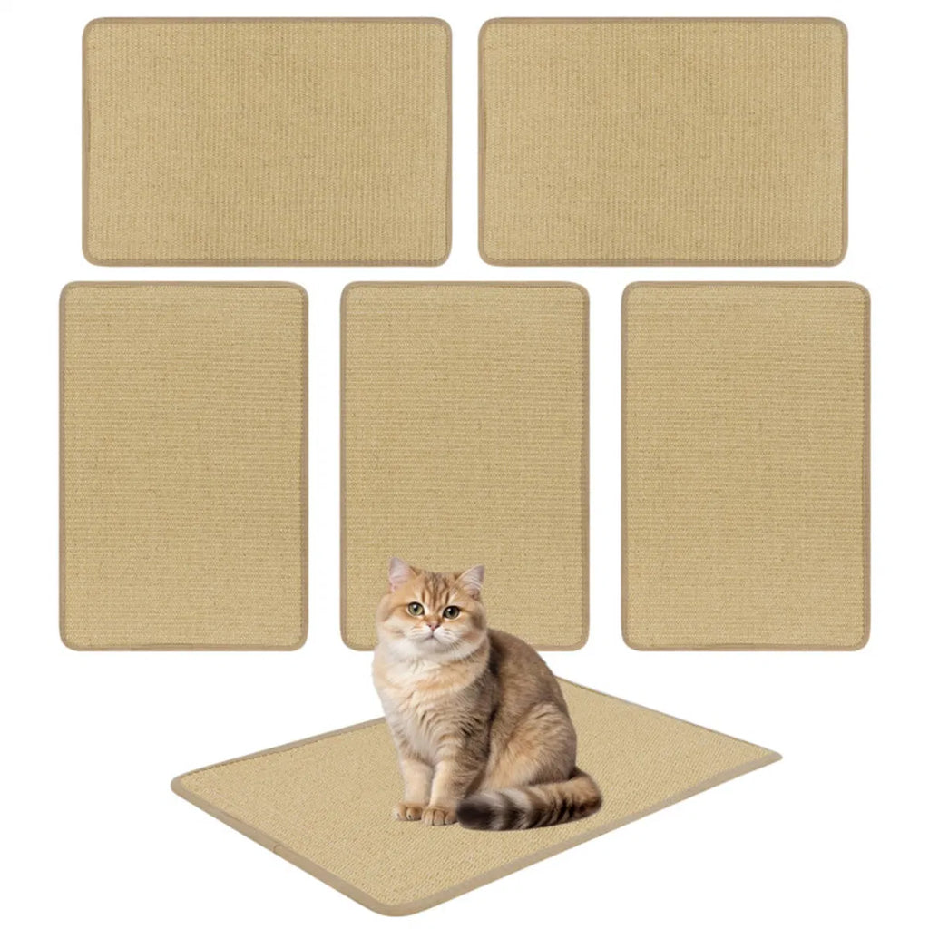 24 X 16 Inch Natural 6-Piece Cat Scratching Mats, Sisal Material