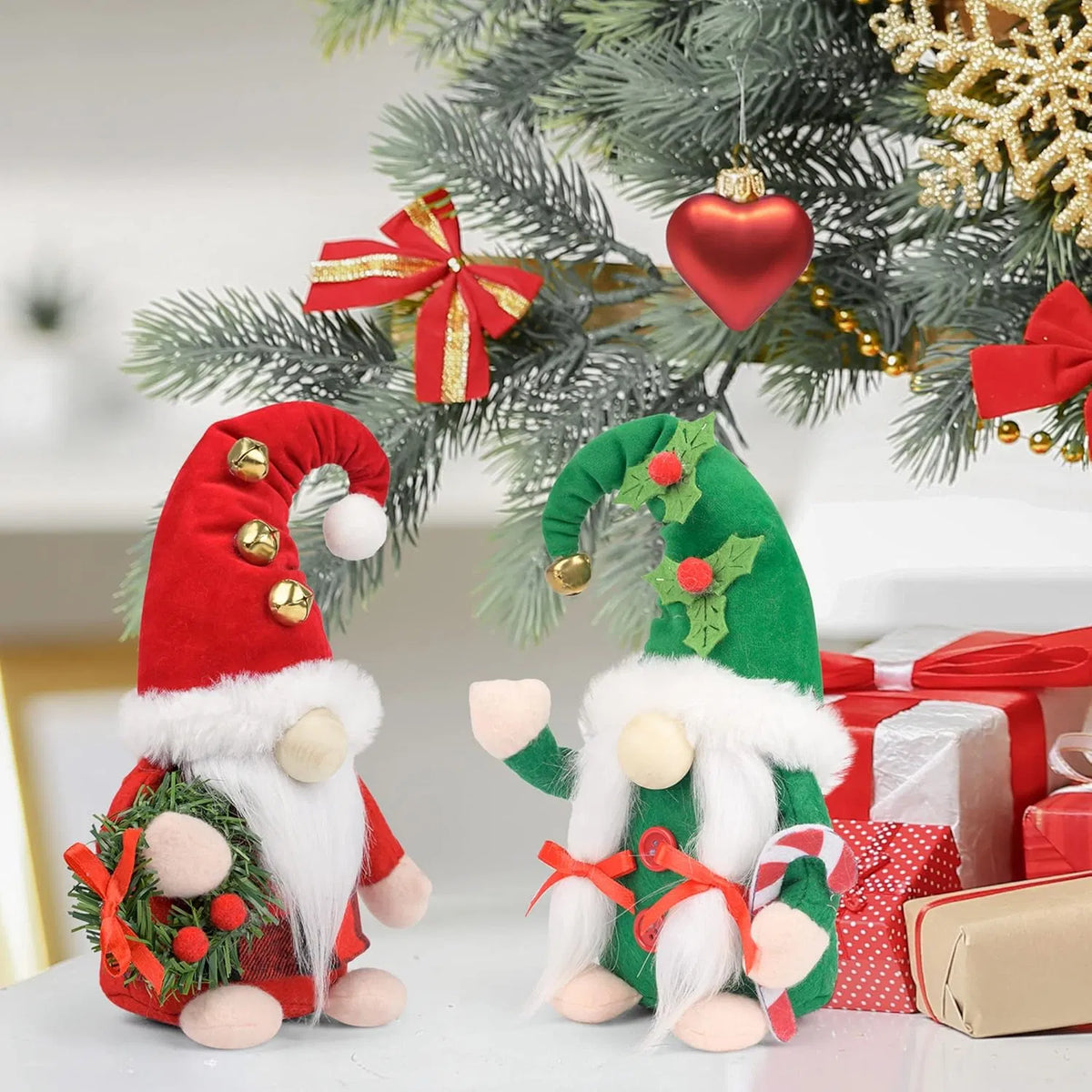 Christmas Gnomes Plush, 2 Pack Handmade Elf Santa Tomte Swedish Gnome