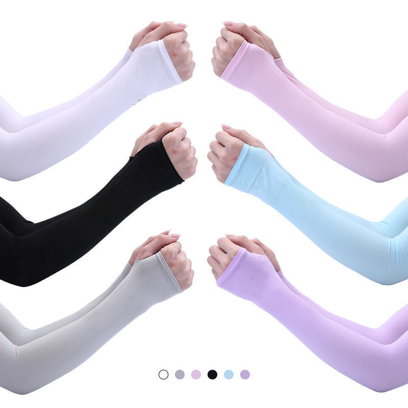 Unisex Cooling Ice Silk Sun Sleeves - UV Protection Thin Arm Guards